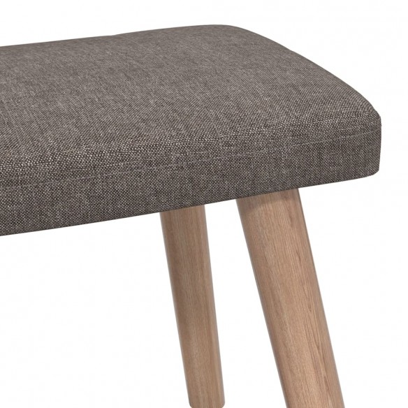 Chaise de relaxation avec tabouret Taupe Tissu