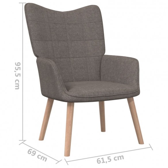 Chaise de relaxation avec tabouret Taupe Tissu