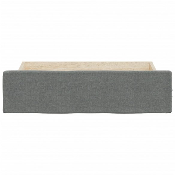 Tiroirs de lit 2 pcs gris foncé bois d'ingénierie et tissu