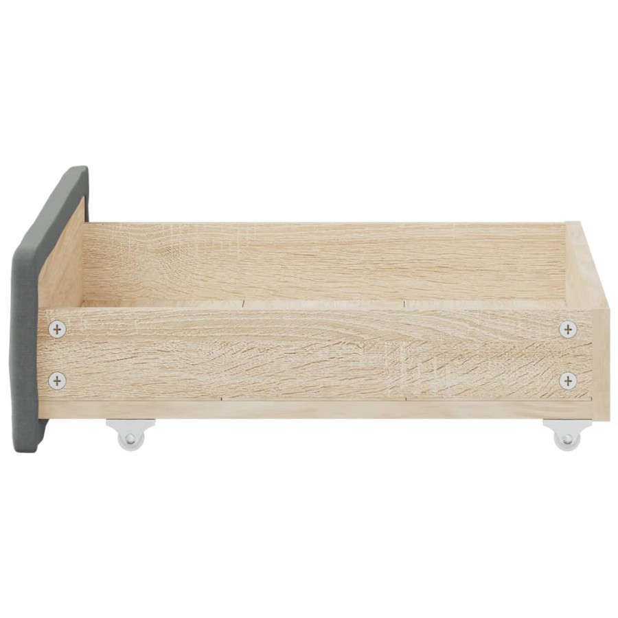 Tiroirs de lit 2 pcs gris foncé bois d'ingénierie et tissu Tiroirs de lit 2 pcs gris foncé bois d'ingénierie et tissu