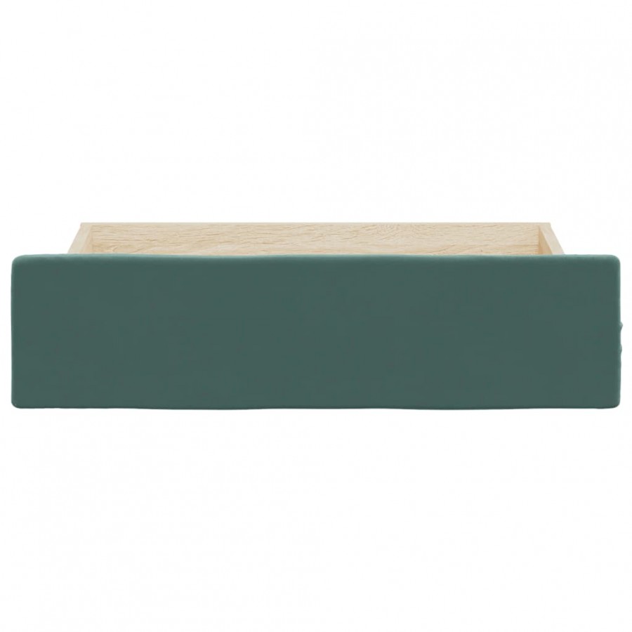 Tiroirs de lit 2 pcs vert foncé bois d'ingénierie et velours Tiroirs de lit 2 pcs vert foncé bois d'ingénierie et velours