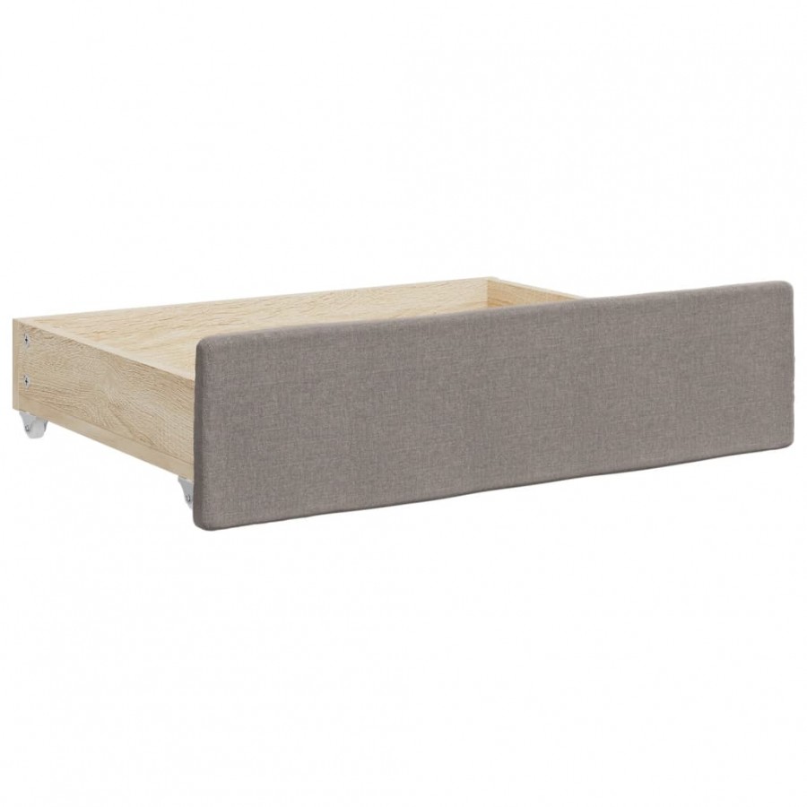 Tiroirs de lit 2 pcs taupe bois d'ingénierie et tissu Tiroirs de lit 2 pcs taupe bois d'ingénierie et tissu