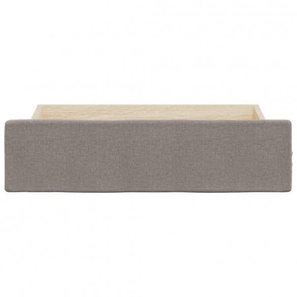 Tiroirs de lit 2 pcs taupe bois d'ingénierie et tissu