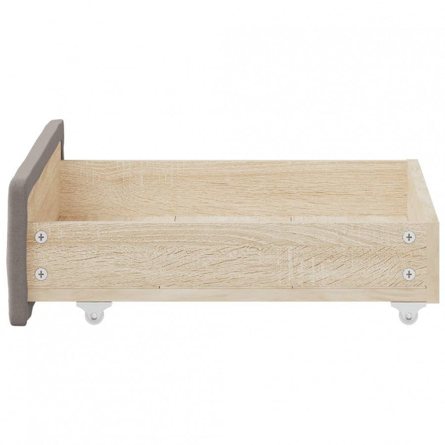 Tiroirs de lit 2 pcs taupe bois d'ingénierie et tissu Tiroirs de lit 2 pcs taupe bois d'ingénierie et tissu