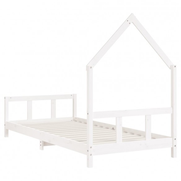 Cadre de lit pour enfants blanc 90x190 cm bois de pin massif