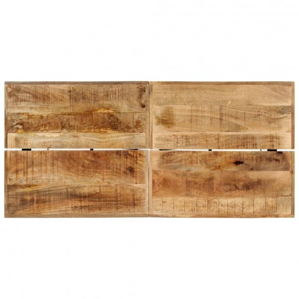 Table de bar 150x70x107 cm bois massif de manguier et fer