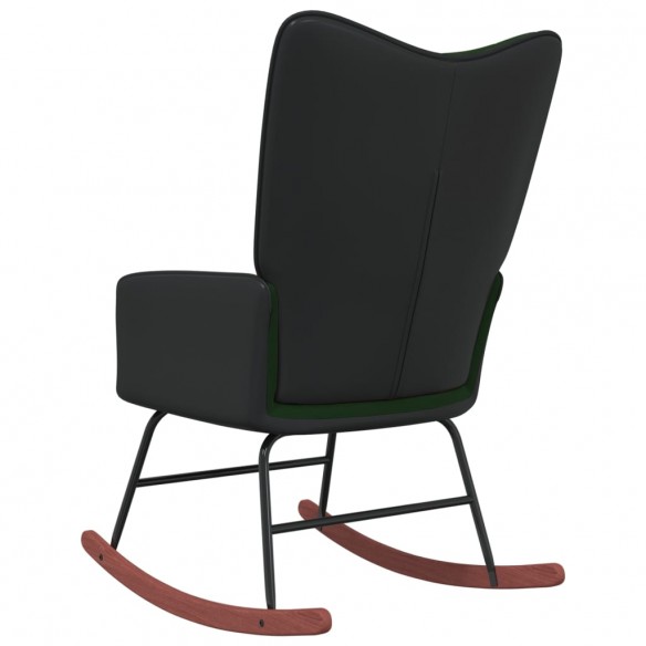 Chaise à bascule Vert foncé Velours et PVC