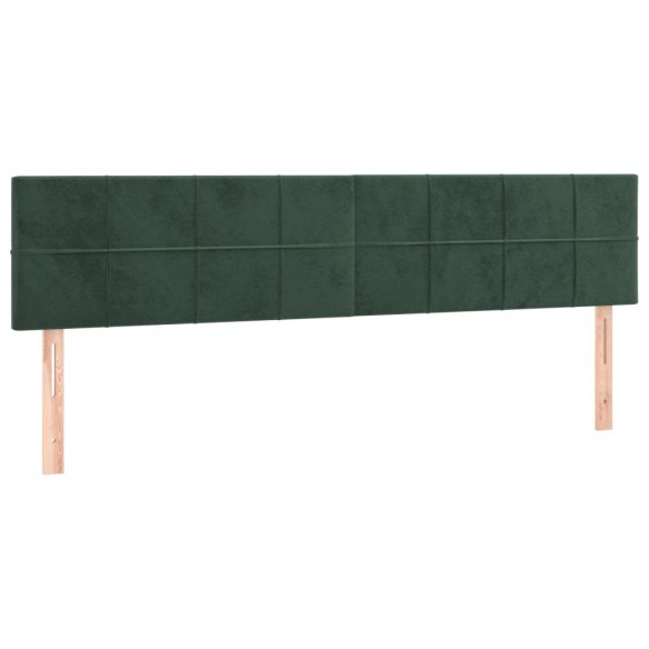 Têtes de lit 2 pcs Vert foncé 100x5x78/88 cm Velours