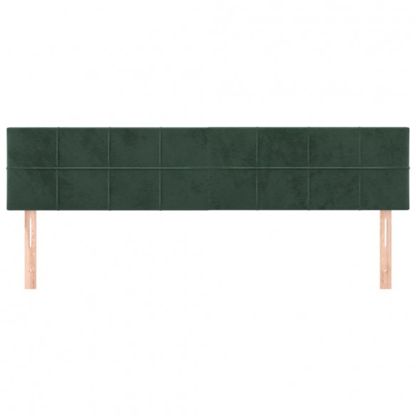 Têtes de lit 2 pcs Vert foncé 100x5x78/88 cm Velours