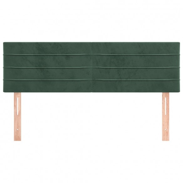 Têtes de lit 2 pcs Vert foncé 72x5x78/88 cm Velours