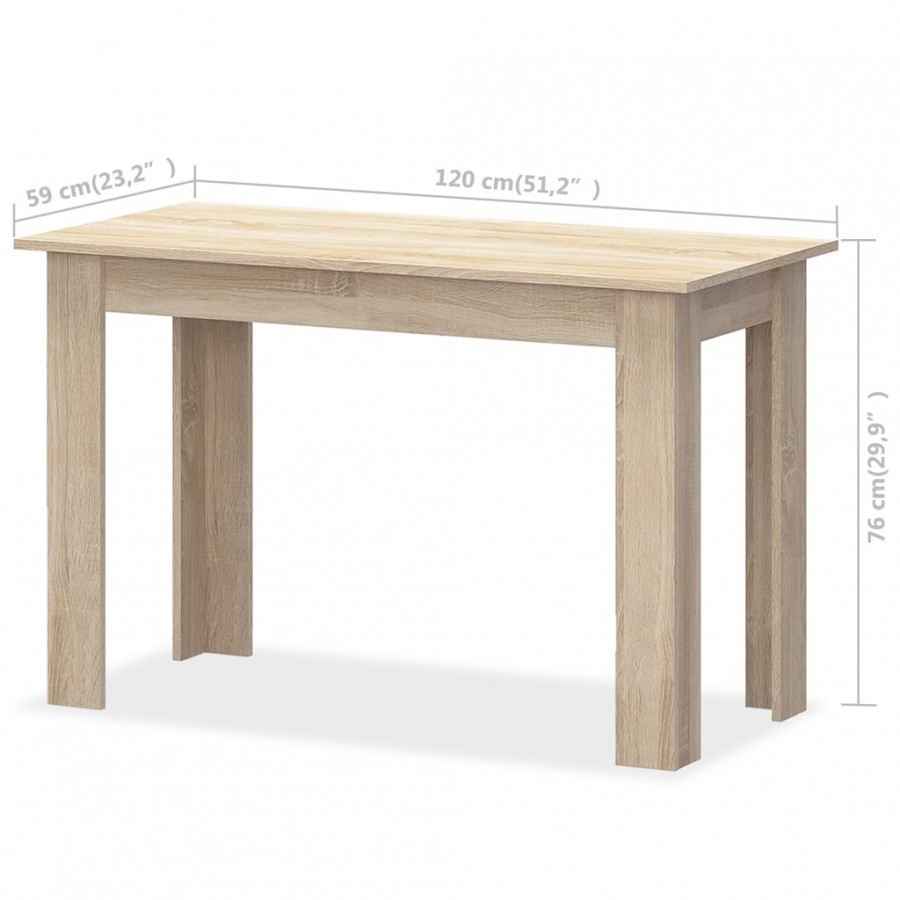 Table de salle à manger et bancs 3 pcs Aggloméré Chêne