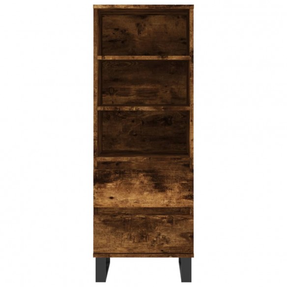 Buffet haut Chêne fumé 40x36x110 cm Bois d'ingénierie