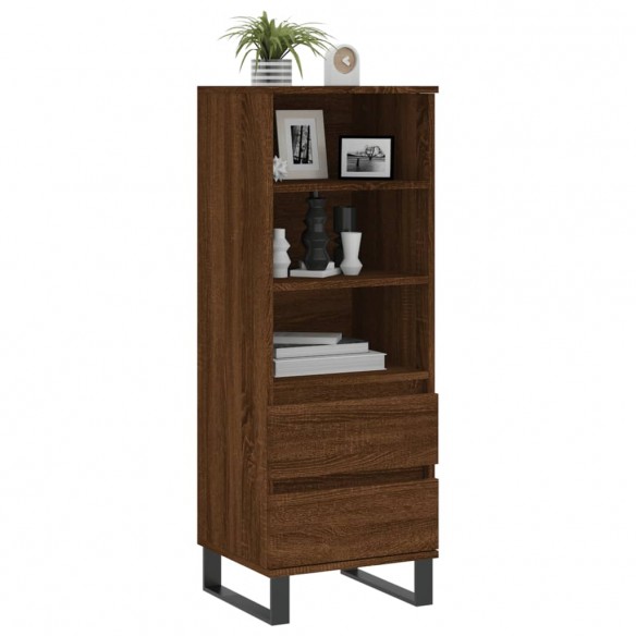 Buffet haut Chêne marron 40x36x110 cm Bois d'ingénierie