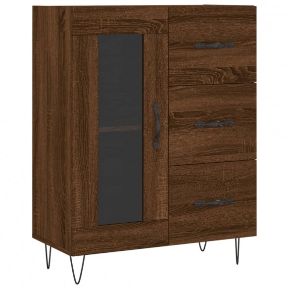 Buffet haut Chêne marron 69,5x34x180 cm Bois d'ingénierie