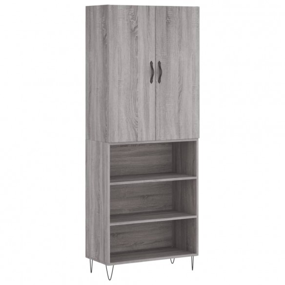 Buffet haut Sonoma gris 69,5x34x180 cm Bois d'ingénierie