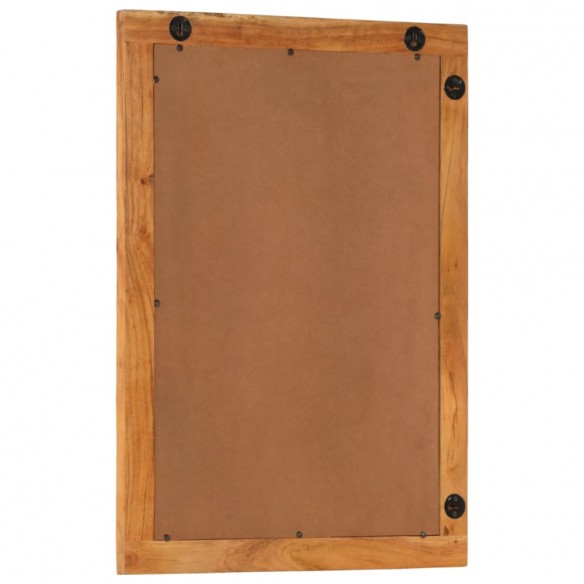 Miroir salle de bain 50x70x2,5 cm bois massif d'acacia et verre