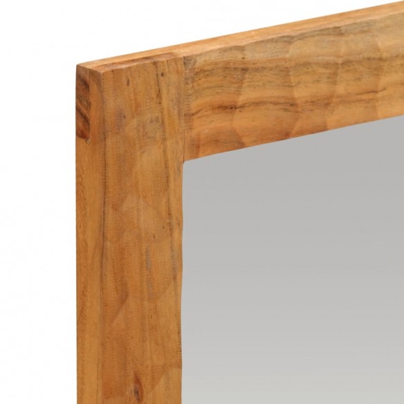 Miroir salle de bain 50x70x2,5 cm bois massif d'acacia et verre