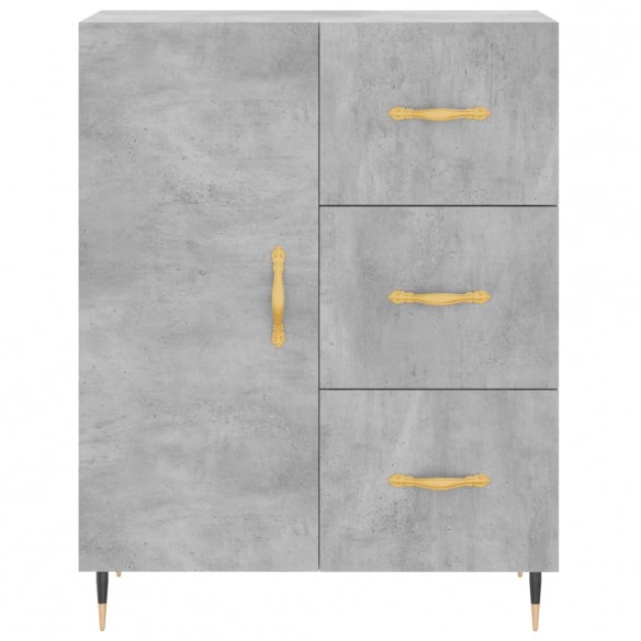 Buffet haut Gris béton 69,5x34x180 cm Bois d'ingénierie