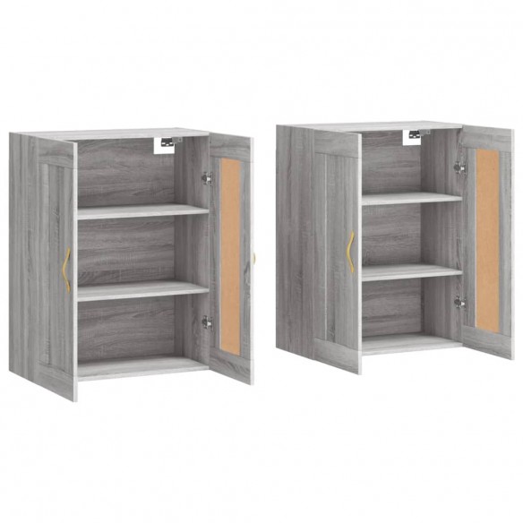 Armoires murales 2 pcs sonoma gris bois d'ingénierie