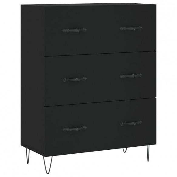 Buffet haut Noir 69,5x34x180 cm Bois d'ingénierie