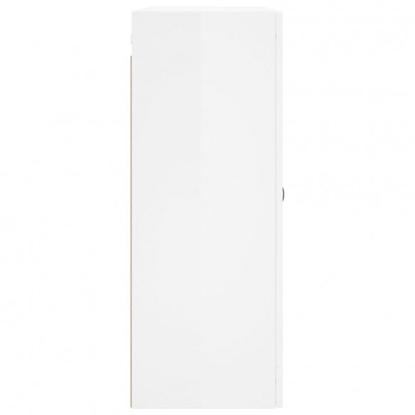 Armoire murale blanc brillant 69,5x34x90 cm bois d'ingénierie