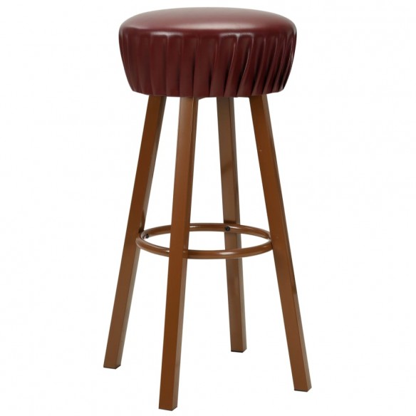 Chaises de bar lot de 2 marron similicuir