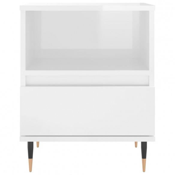 Tables de chevet 2 pcs blanc brillant 40x35x50 cm