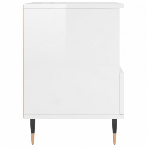 Tables de chevet 2 pcs blanc brillant 40x35x50 cm