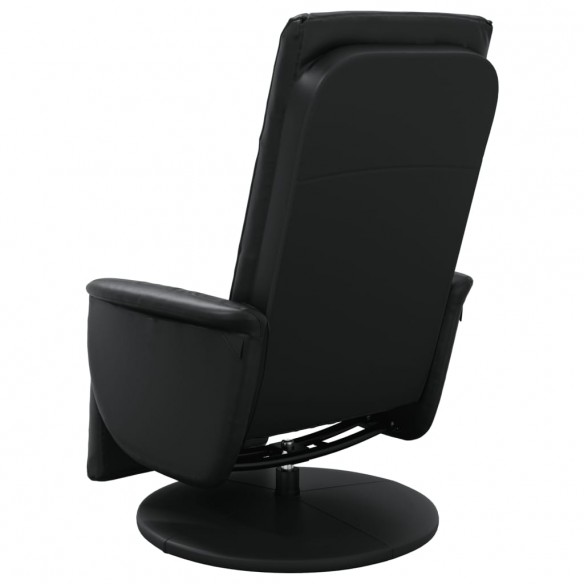 Fauteuil inclinable de massage repose-pieds noir similicuir