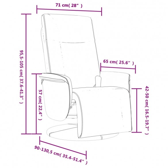 Fauteuil inclinable de massage repose-pieds noir similicuir