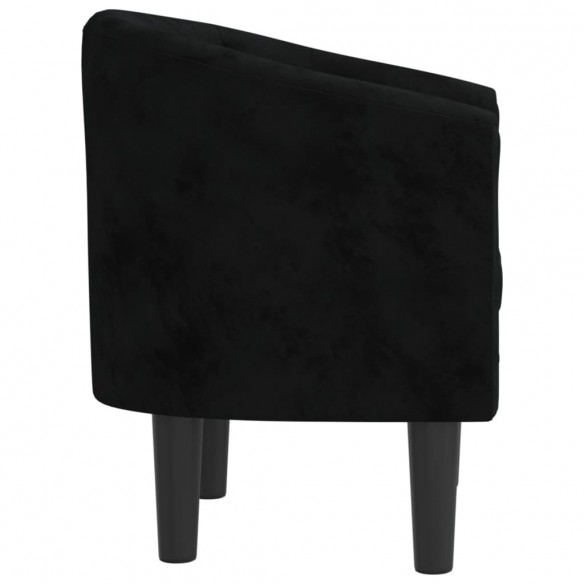 Fauteuil cabriolet noir velours