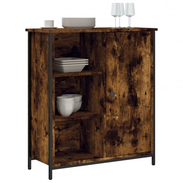 Buffet chêne fumé 70x30x80 cm bois d'ingénierie