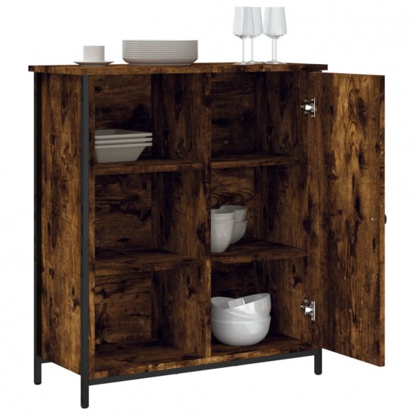 Buffet chêne fumé 70x30x80 cm bois d'ingénierie