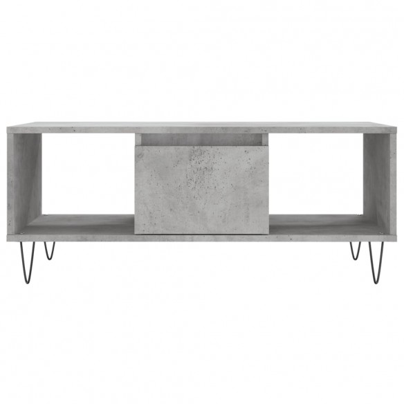 Table basse Gris béton 90x50x36,5 cm Bois d'ingénierie