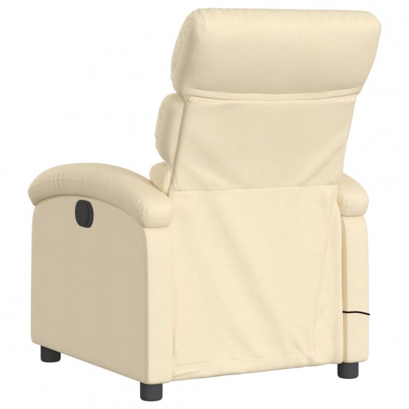 Fauteuil de massage inclinable Crème Tissu