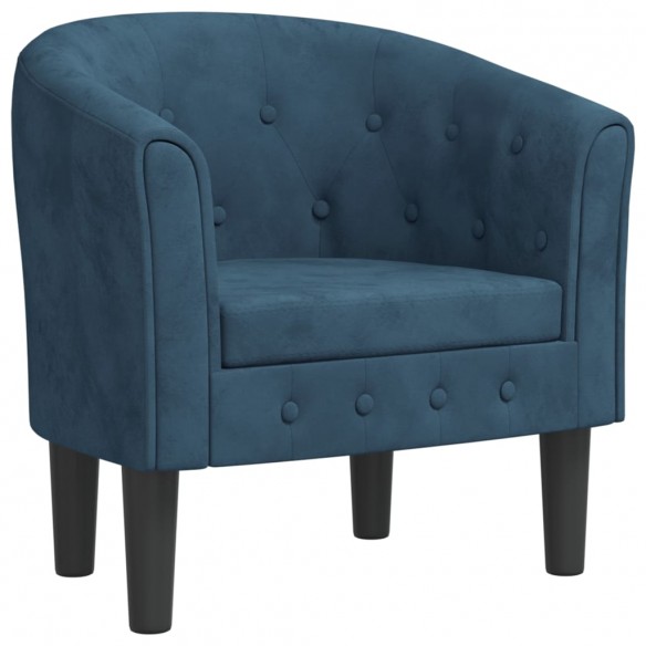 Fauteuil cabriolet bleu foncé velours