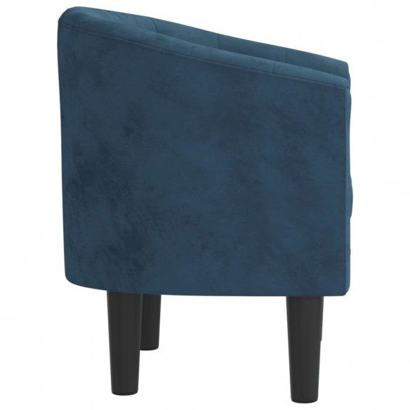 Fauteuil cabriolet bleu foncé velours