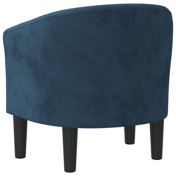 Fauteuil cabriolet bleu foncé velours