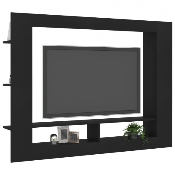 Meuble TV Noir 152x22x113 cm Aggloméré