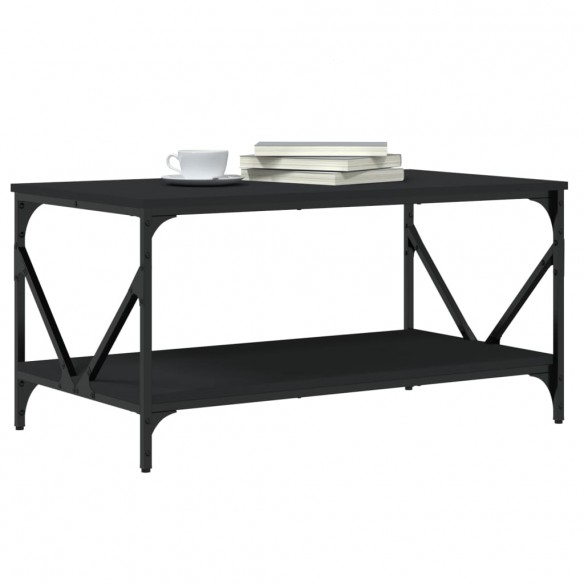 Table basse noir 90x50x45 cm bois d'ingénierie