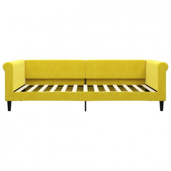 Lit de repos jaune 100x200 cm velours