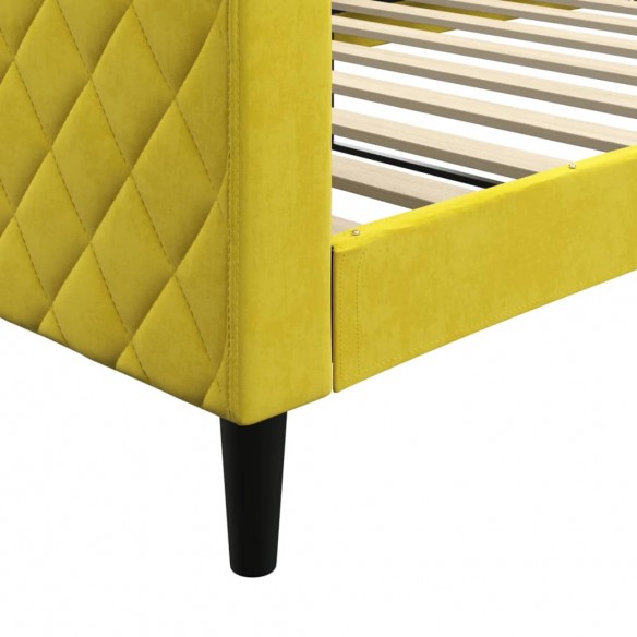 Lit de repos jaune 100x200 cm velours