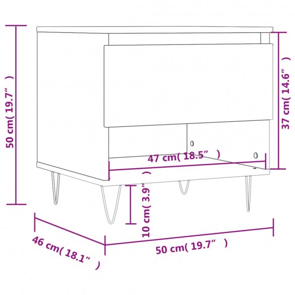 Table basse blanc brillant 50x46x50 cm bois d'ingénierie