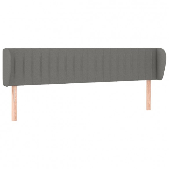 Tête de lit avec oreilles Gris foncé 163x23x78/88 cm Tissu