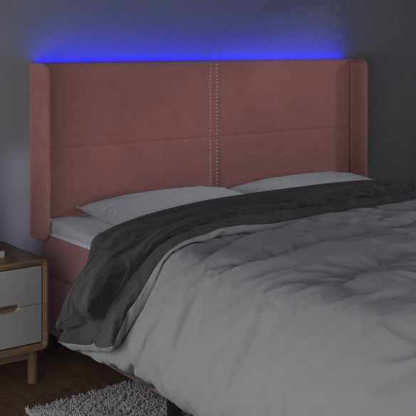 Tête de lit à LED Rose 183x16x118/128 cm Velours