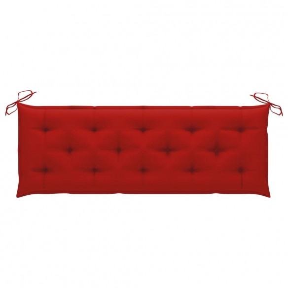 Banc Batavia avec coussin rouge 150 cm Bois de teck massif