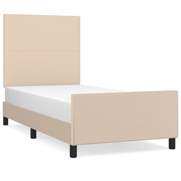 Cadre de lit avec tête de lit Cappuccino 80x200 cm Similicuir