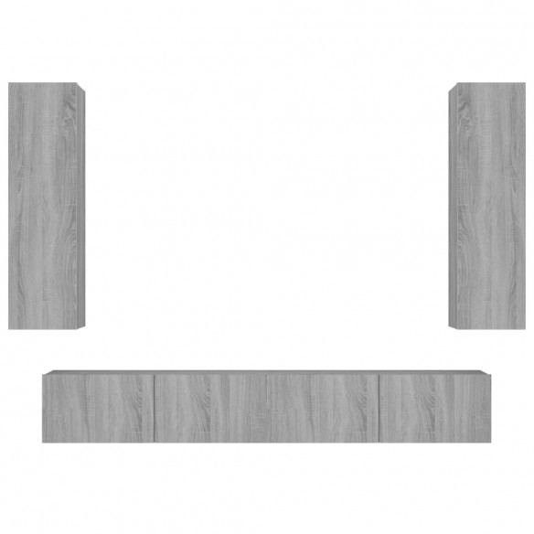 Ensemble de meubles TV 4 pcs Sonoma gris Bois d'ingénierie