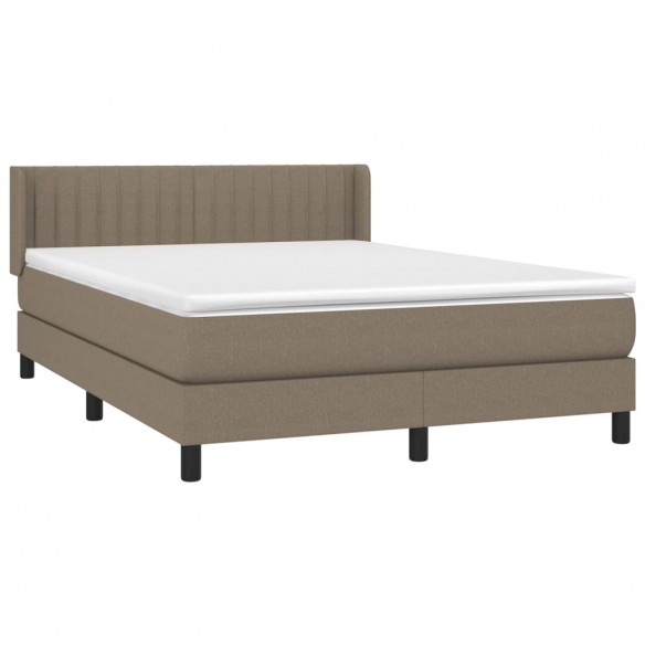 Cadre de lit avec matelas Taupe 140x190 cm Tissu