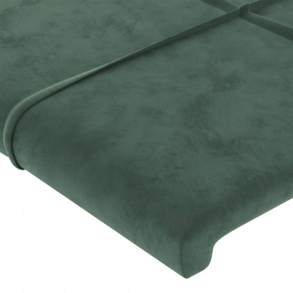 Tête de lit avec oreilles Vert foncé 203x16x118/128 cm Velours